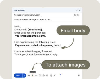 Screenshot showing email body